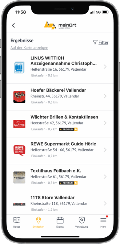 Firmen und Vereine entdecken