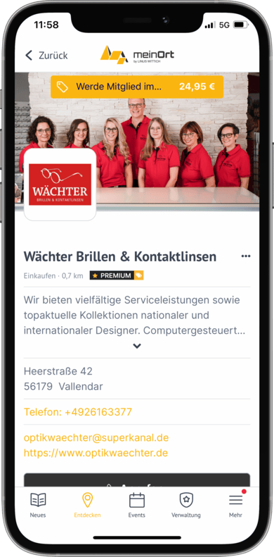 Unternehmensprofil Detailansicht