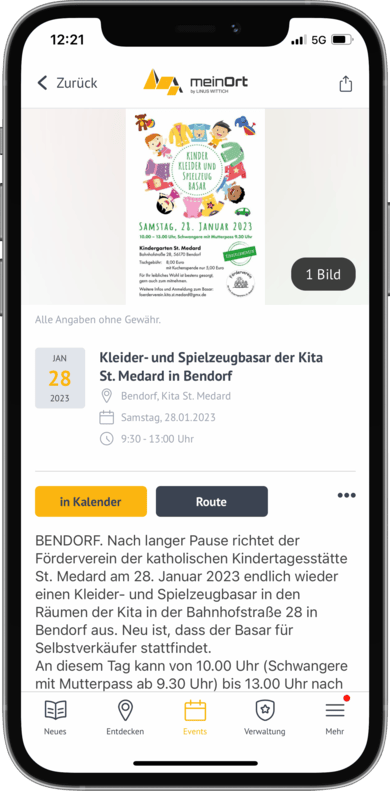 Veranstaltungen mit Details