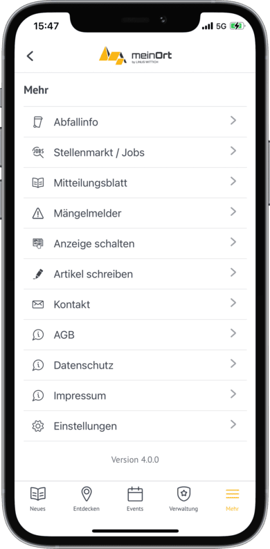 Mängelmelder auf meinOrt nutzen